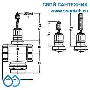 10117 Honeywell, V5011S1088 Клапан двухходовой (проходной) муфтовый, PN16, DN40, Kvs 25,0, 170 °C