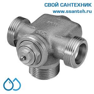 18008 Honeywell V2076L0015 Клапан термостатический радиаторный трехходовой трехосевой левый, 1/2", с предварительной настройкой